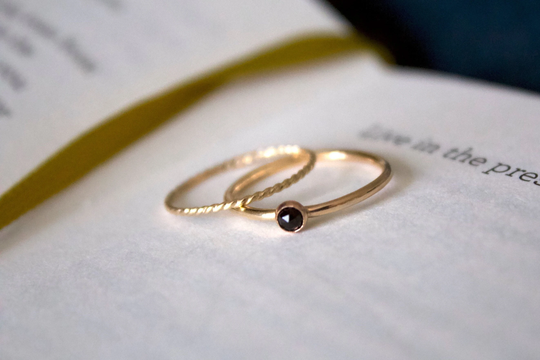 Black Onyx Ring/ Minimalist Ring/14K Gold Filled Stacking Onyx Ring/ Stackable/ Gold Filled Rings/ Dainty Ring