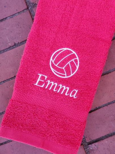 Personalized Volleyball Outline Player Sweat Towel, Gym Sports Towel Gifts, School