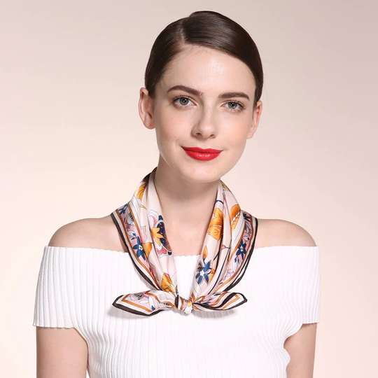 Jeelow 100% Silk Scarf Small Square For Women Mulberry Scarves Hair Neckerchief Bandana
