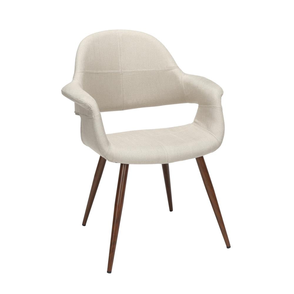 OFM Set of 2 161 Collection Traditional Polyester/Polyester Blend Upholstered Dining Arm Chair (Wood Frame) in Off-White | 161-FACB-BGE-2