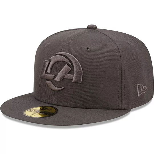 Men's New Era Graphite Los Angeles Rams Color Pack 59FIFTY Fitted Hat, Size: 7, Dark Grey