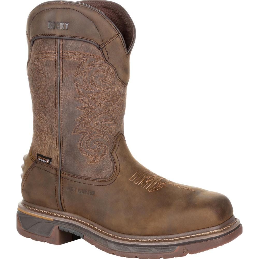 Rocky Size: 8 Wide Mens Distressed Brown Waterproof Work Boots Rubber | RKW0288 W 080
