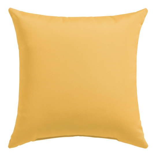 Sunbrella Buttercup Canvas Outdoor Patio Throw Pillow: Yellow - Acrylic - 18" Square by World Market