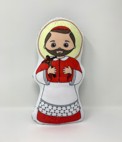 St. Charles Borromeo Stuffed Saint Doll. Gift. Easter Baptism. Catholic Baby Doll
