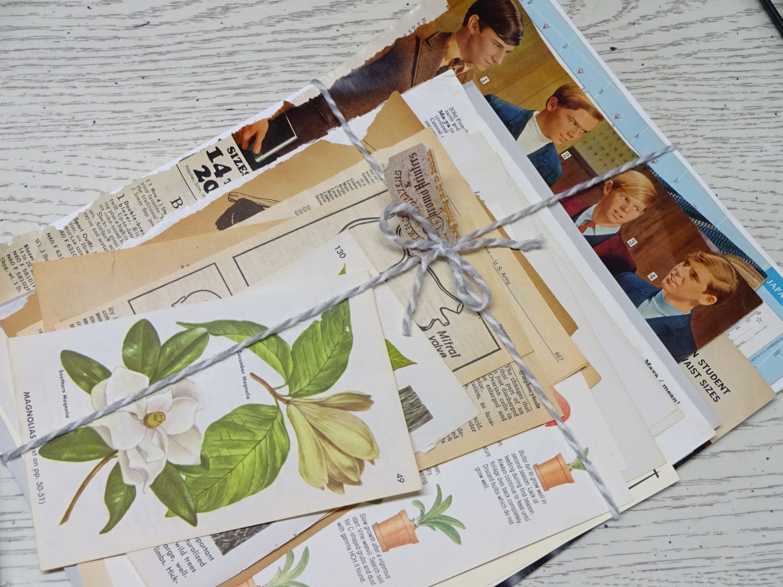 35 Page Vintage Paper Pack Old Papers From 1955-1980S Ephemera Beautiful Journal Book Pages For Collage & Art Journal Supplies
