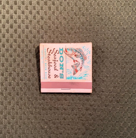 Vintage Matchbook, Dons, Seafood, Steakhouse, Restaurant, New Orleans, Louisiana, Front Strike, with All 28 Match Sticks, Free Ship Usa