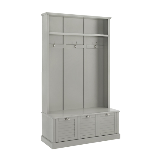Wood Oliver Hall Tree Bench: Gray by World Market