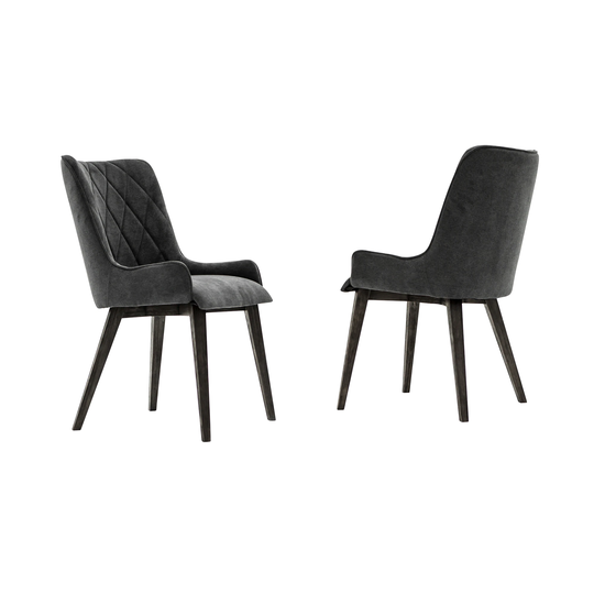 Armen Living Alana Contemporary/Modern Polyester/Polyester Blend Upholstered Side Chair (Wood Frame) in Gray | LCALCHTGCH