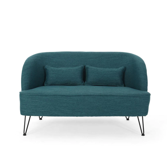 Best Selling Home Decor Nilson Modern Teal Polyester/Blend Loveseat in Blue | 309517