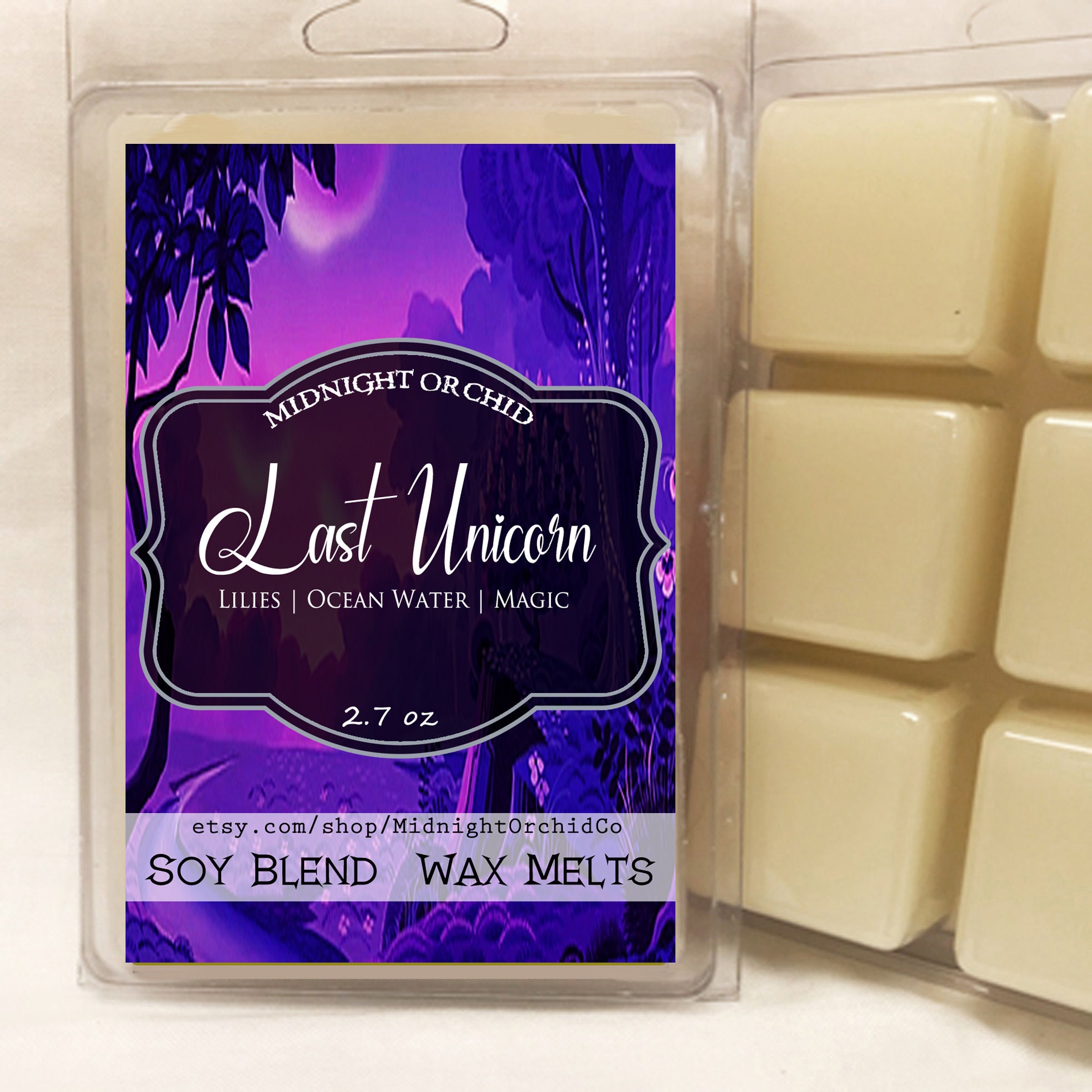 Unicorn Tears Soy Blend Wax Snap Bar Melt, Tiger Lily & Sea Salt, 90S Kids, 80S Retro, Anime Inspired, Literary Book Scent, Fandom
