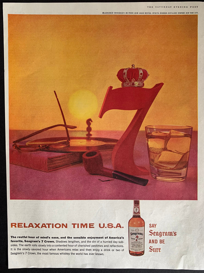 Vintage 1959 Seagram's 7 Crown Whiskey Ad