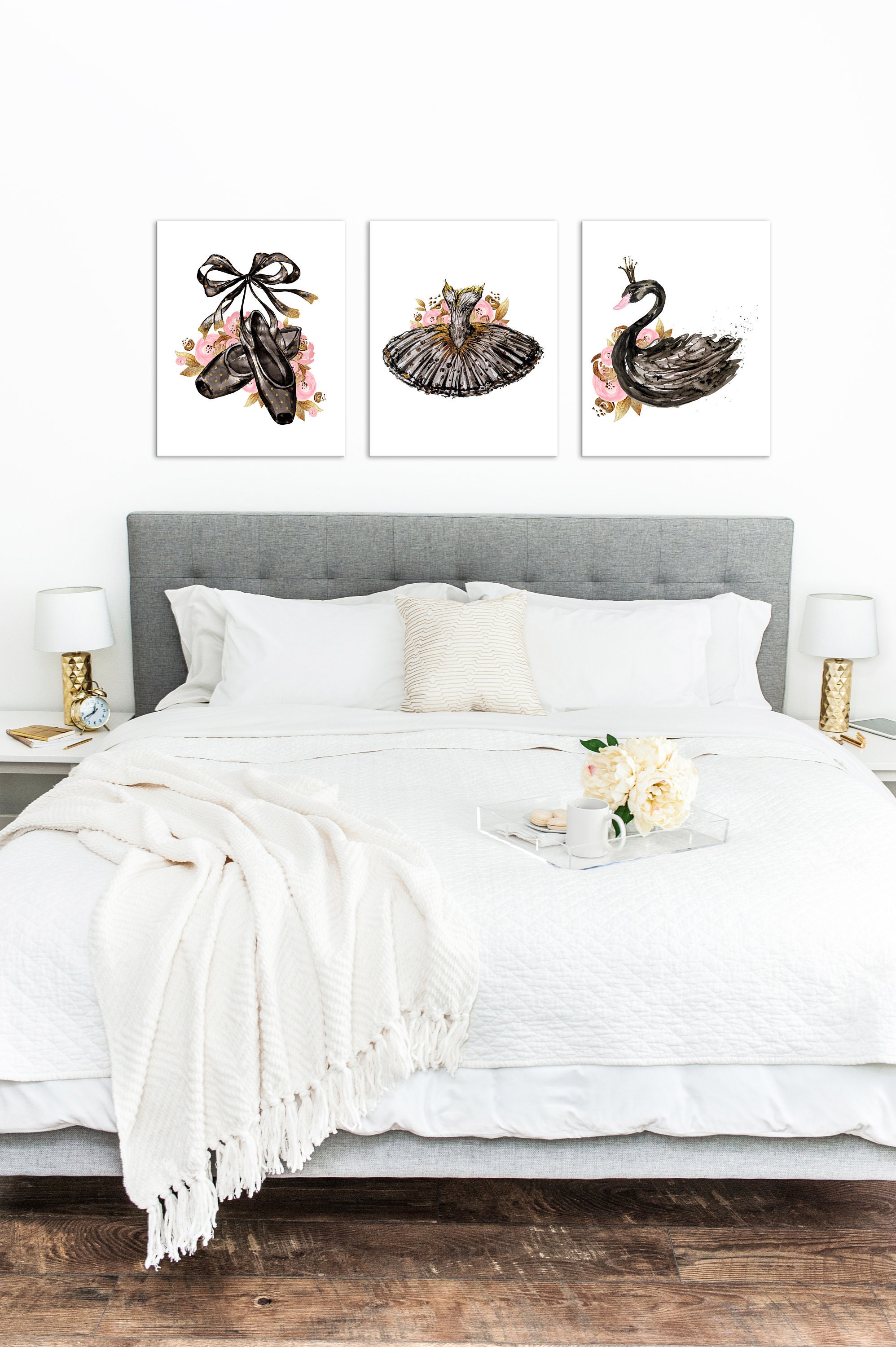 Ballet Dancer Gift, Black Swan Print, Ballerina Art, Teen Girl Room Decor, Gift Under 20