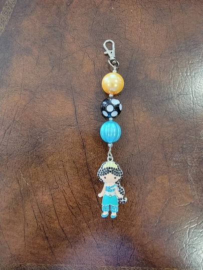 Aladdin's Princess Jasmine Inspired Chunky Bubblegum Bead Key Chain/Back Pack Charm Purse