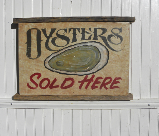 Oyster Sign, Hand Painted, Original Art Seafood Decor