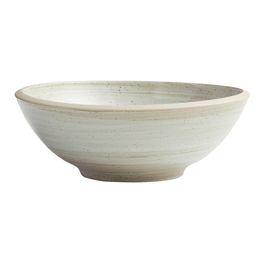 Ivory Speckled Wren Cereal Bowl: White - Stoneware by World Market