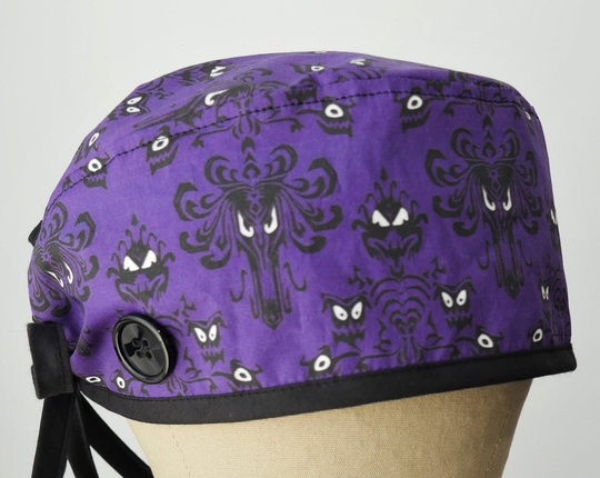 Haunted Mansion Scrub Cap, Haunted Surgical Cap, Hat, Er Nurses, Scrub Caps For Men, Scrub Women, Scrub With Buttons