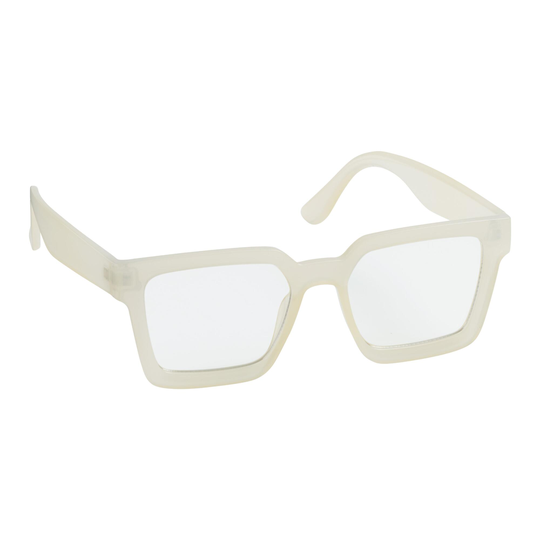 Oversized Square Cream Blue Light Blocking Glasses: White by World Market