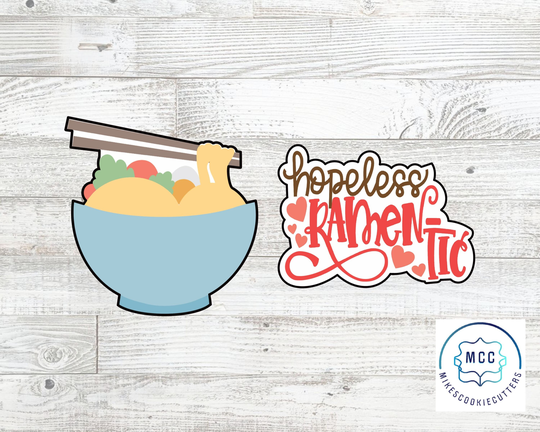 Ramen Bowl Or Ramen-Tic Plaque Punny Valentine's Day Cookie Cutter