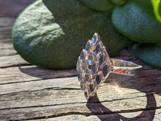 Vintage Sterling Silver Western Tooled Ring, Southwestern Ring Sz 8.25