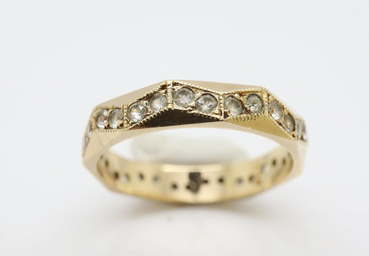 Vintage 9Ct Gold Full Eternity Spinel Ring, Size 11.5