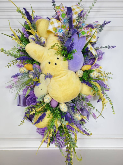 Sugar Bunny Swag, Easter Door Décor, Spring Wreath