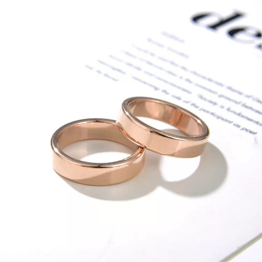 Rose Gold Hematite Stone Ring Magnetic 6mm Electroplated Healing Strength Energy Grounding Personalized Gift Card Sizes 5 -12 Domed Or Flat
