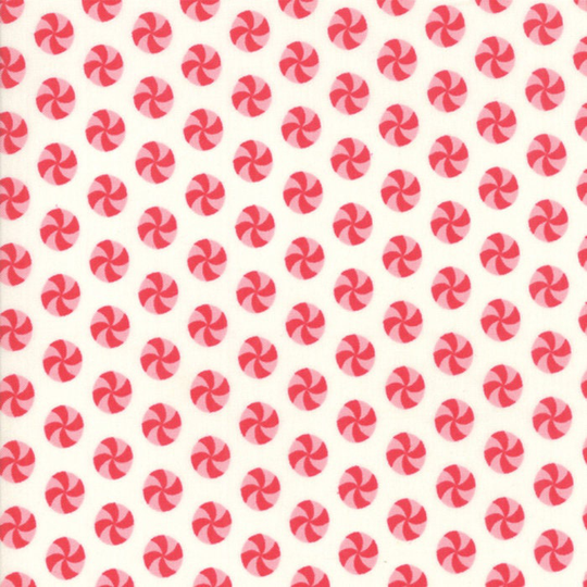 Sweet Christmas White Peppermint Candies Moda #31154 11 Designed By Urban Chiks 100% Cotton Sold By The Yard