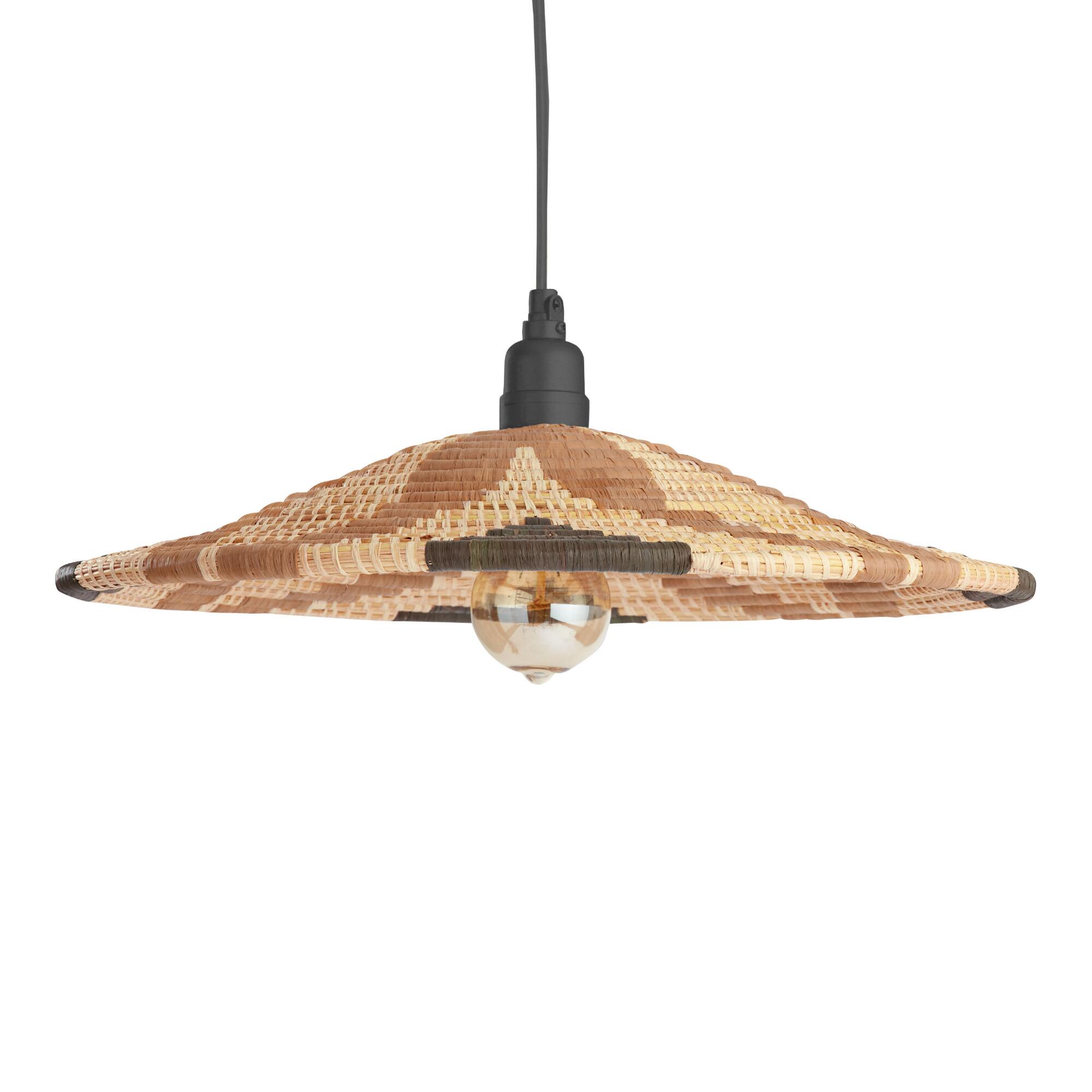 All Across Africa Natural Fiber Disc Pendant Shade: Multi - Raffia - Medium by World Market