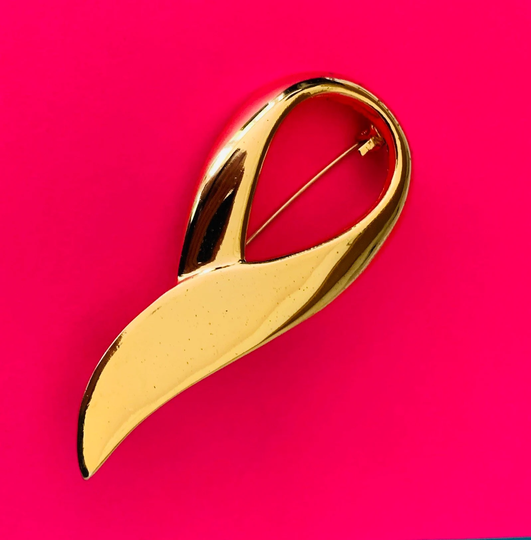 Big Bold Warm Gold Abstract Brooch