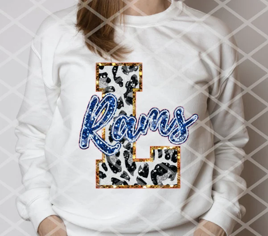 Rams Brushstroke, School Spirit, Ready To Press, Sublimation Transfer