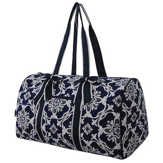 Quatro Vine Pattern Ngil Quilted Large Duffle Bag With Free Mononogram