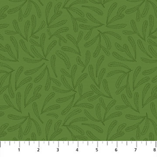 Here Comes Santa Small Vine Green Blender Northcott Cotton Fabric 24075-76 - Holiday Choose Cut