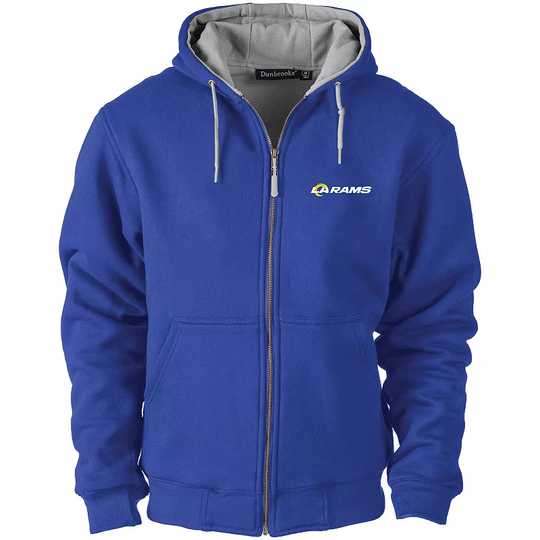 Men's Dunbrooke Royal Los Angeles Rams Craftsman Thermal-Lined Full-Zip Hoodie, Size: 2XL, LAR Blue