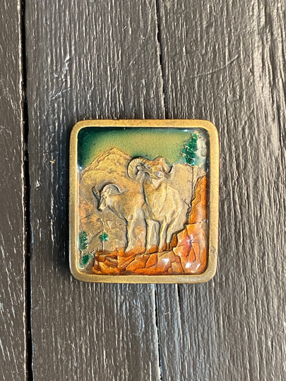 Ram Belt Buckle, Goat Brass Aries Free USA Shipping