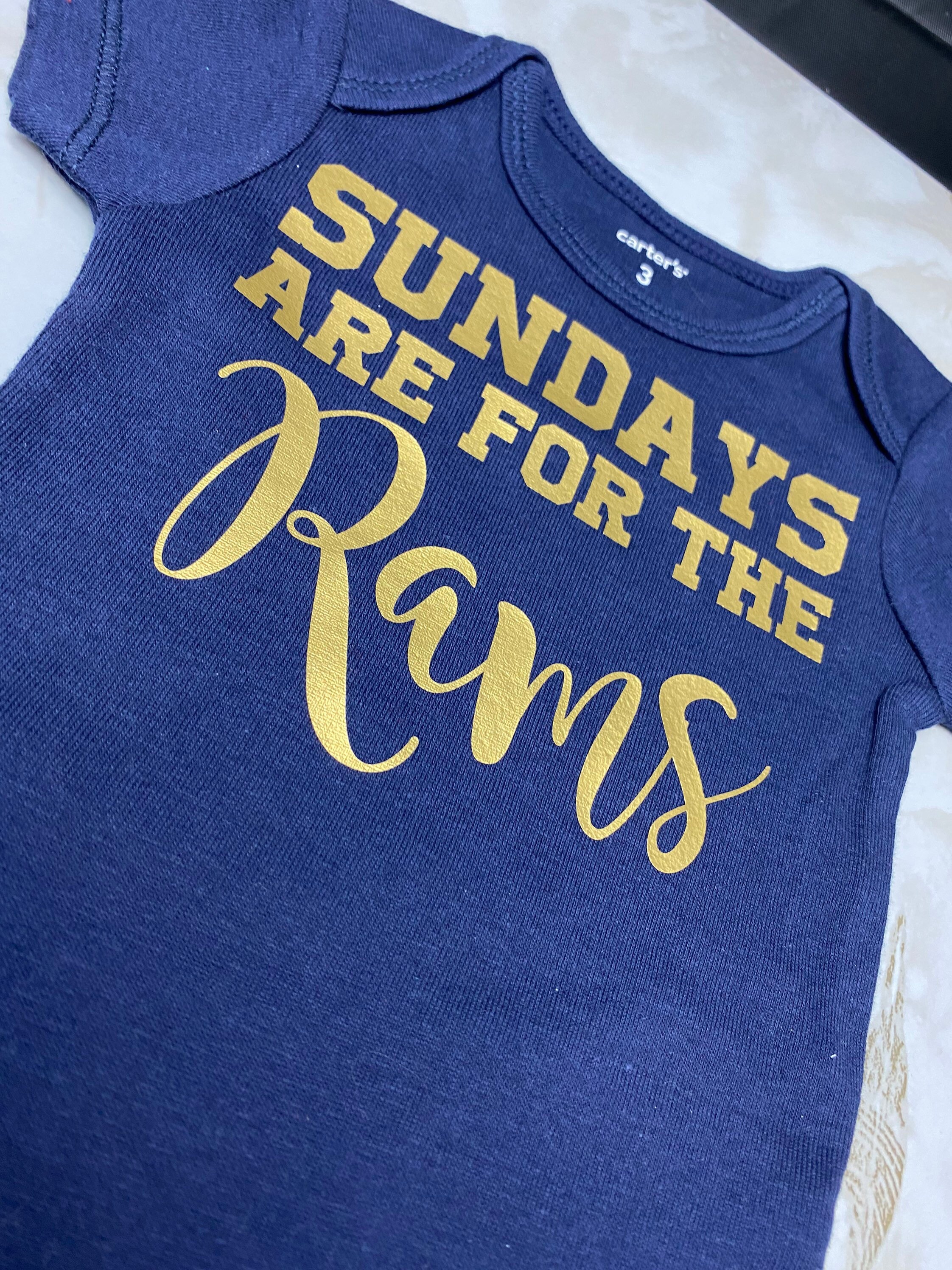 Sundays Are For The Rams - Baby Bodysuit Los Angeles Inspired Gift