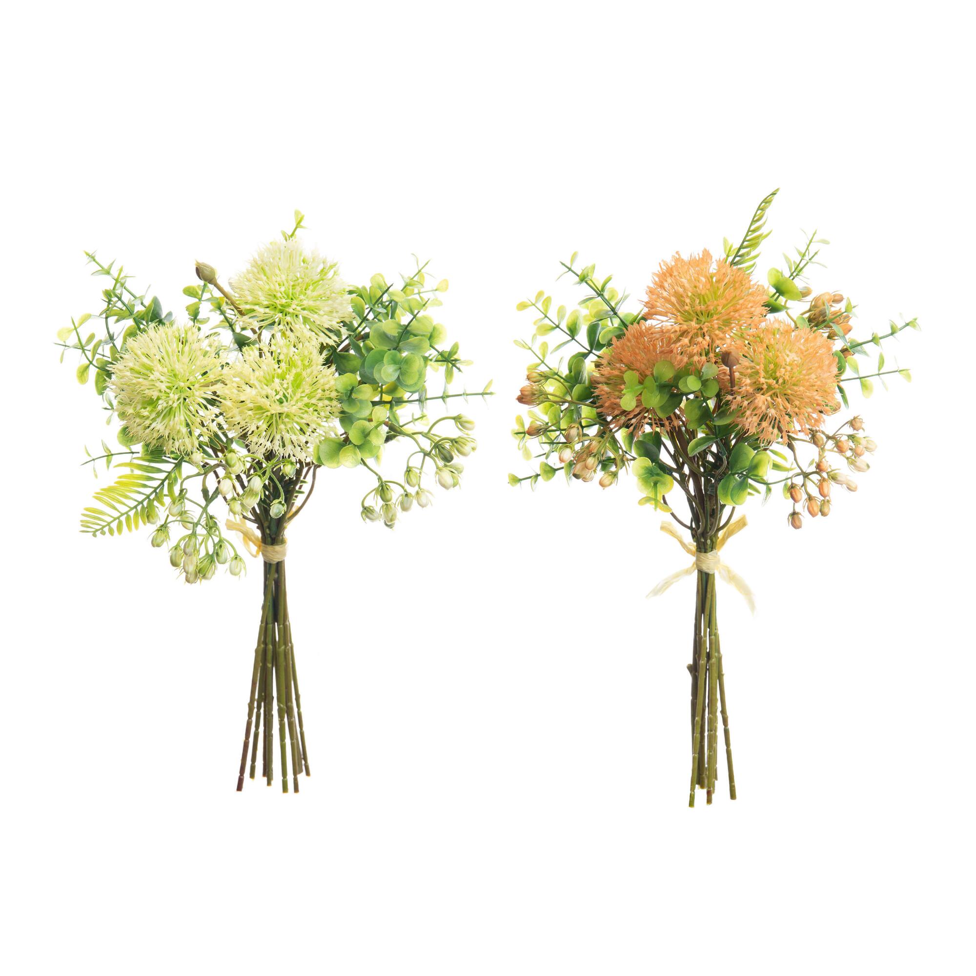Faux Tropical Floral Bunches Set Of 2: Orange/Cream by World Market