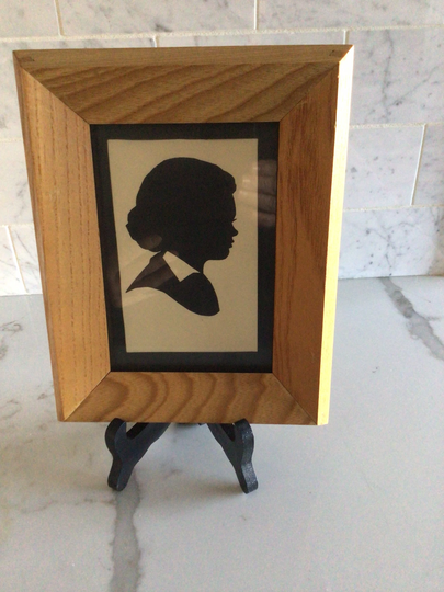 Vintage Young Girl Silhouette, Vintage Art, Framed