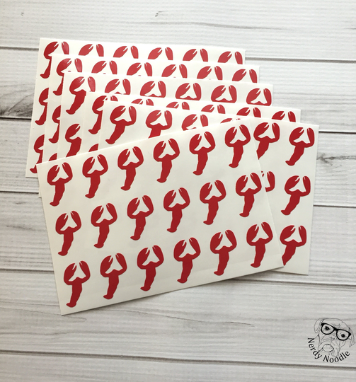Crawfish Stickers, Planner Seafood Sticker Set, Envelope Seals, Party Decorations