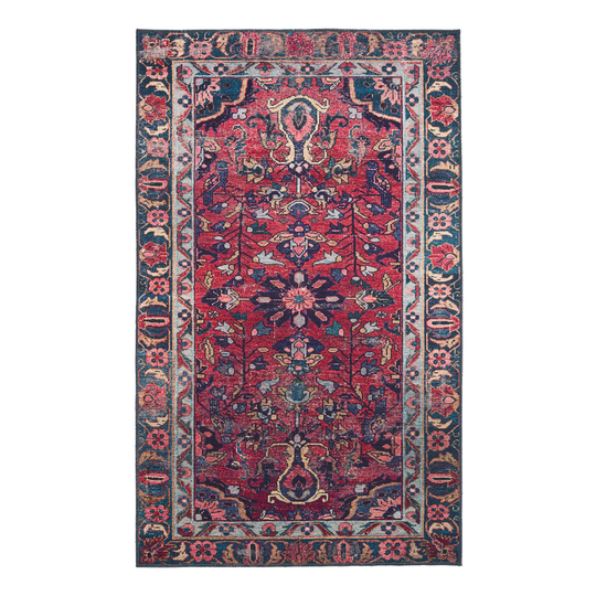 Purple and Rose Persian Style Izmir Area Rug: Red - Polyester by World Market