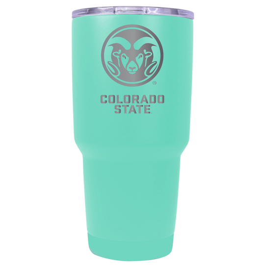 Colorado State Rams 30 oz Laser Engraved Stainless Steel Insulated Tumbler Seafoam.