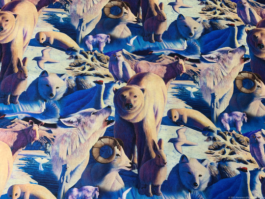 Polar Bear Fabric By The Yard Wolf North Pole Christmas