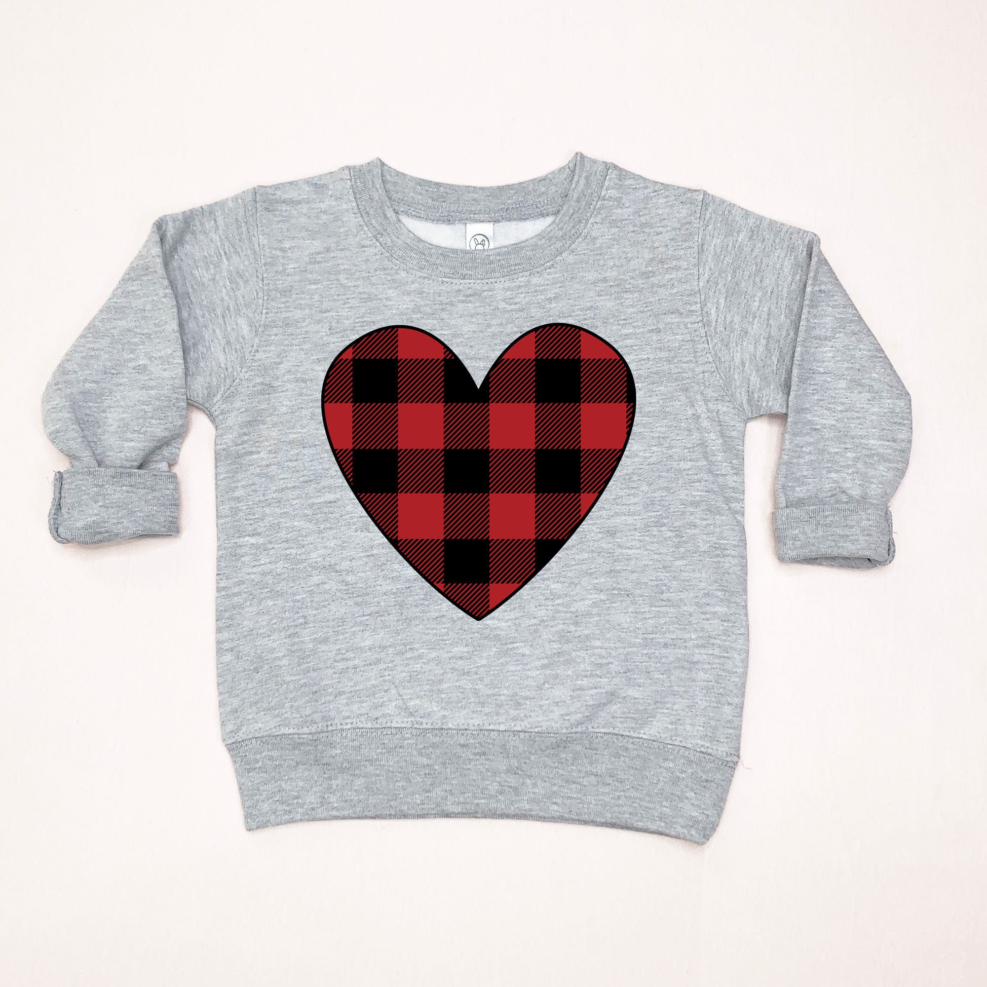 Buffalo Plaid Heart Shirt, Kids Valentines Day Girls Baby Custom Shirt