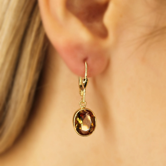 Color Changing Zultanite Oval Earring 14K Solid Gold Vintage Jewelry Dangle Sultanite Earrings Gift For Women Handmade