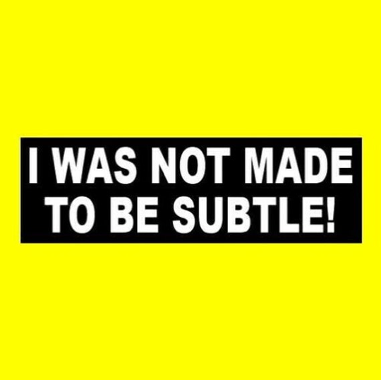 Funny "I Was Not Made To Be Subtle" Bumper Sticker, Window Decal, Punk Rock, Heavy Metal, Racing Goth, Emo, New
