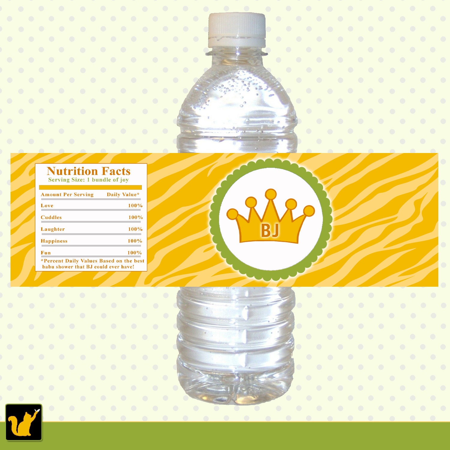Cute Printable Personalized Jungle Zebra Prince Bottle Labels Wrappers - Baby Shower Birthday Boy Custom 1st