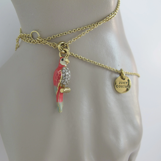 Juicy Couture Parrot Necklace, Vintage Macaw Jewelry, Animal, Exotic Bird, Summer Jimmy Buffett, Designer