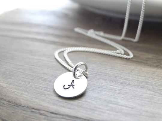 Personalized Jewelry, Initial Necklace Sterling Silver, Monogram Necklace, Silver Initial, Letter Alphabet Charm