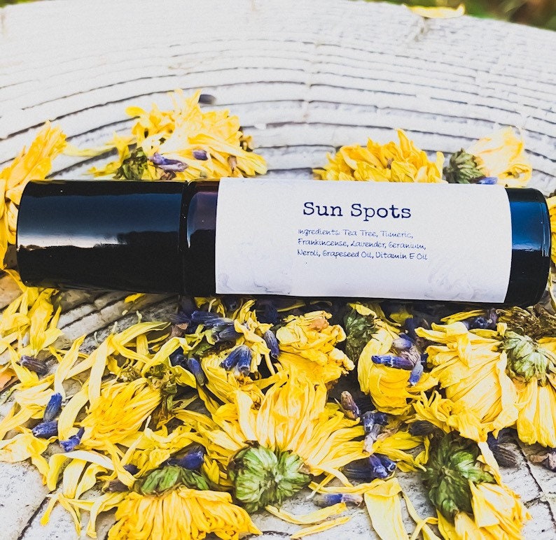 Sun Spots Essential Oil Rollerball Blend 10Ml, Organic, Therapeutic, Oils, Self Care, Personal Gifts