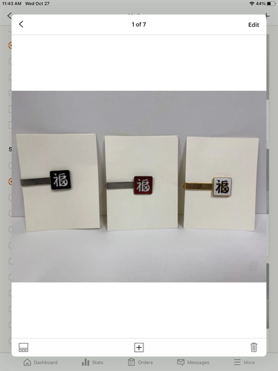 Vintage Antique Japanese Genuine Cloisonné Character Square Tie Clip