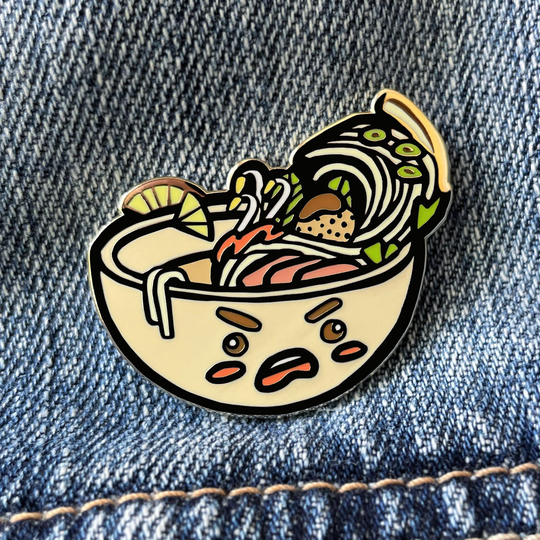 Pho Soup Noodles Pin | Hangry Food Foodie Asian Noodz Vietnam Hard Enamel Lapel